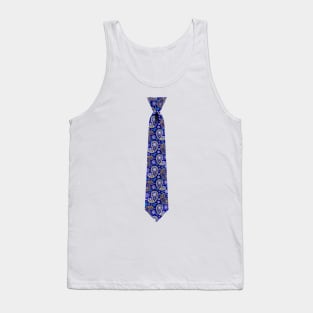 Blue Paisley Tie Tank Top